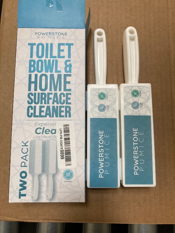 Photo 1 of Powerstone Pumice Stone Toilet Bowl Cleaner with Handle (2-pack) - A Solution for Hard Water Stains on Toilets, Grills, Tiles, Grout & Pools