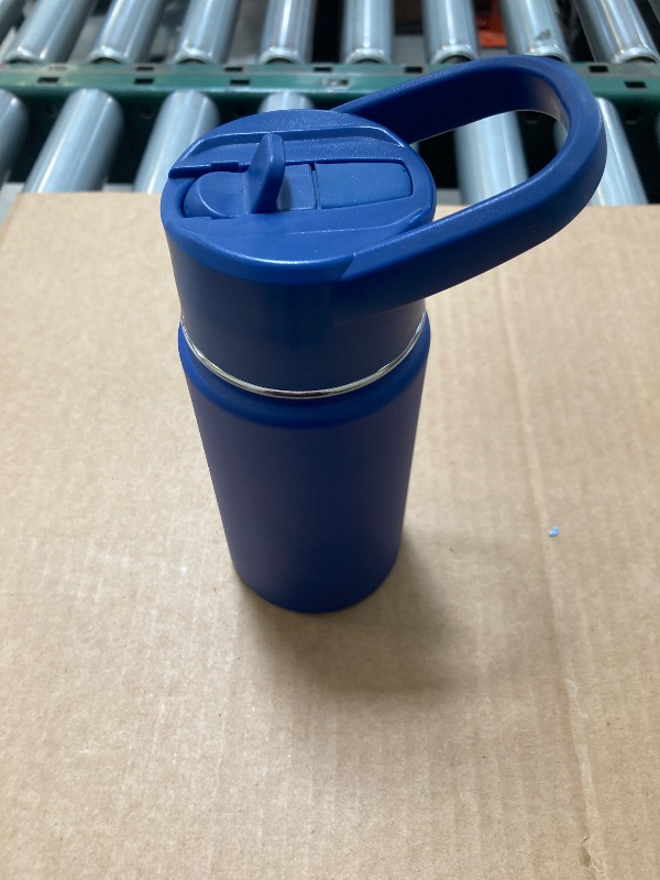 Photo 1 of Fijinhom 12 oz Toddler Bottle, Kids Water Bottle for School Boys&Girls with Straws Lids, 304 Stainless Steel Vacuum Insulated Thermos, BPA-Free, Navy blue
