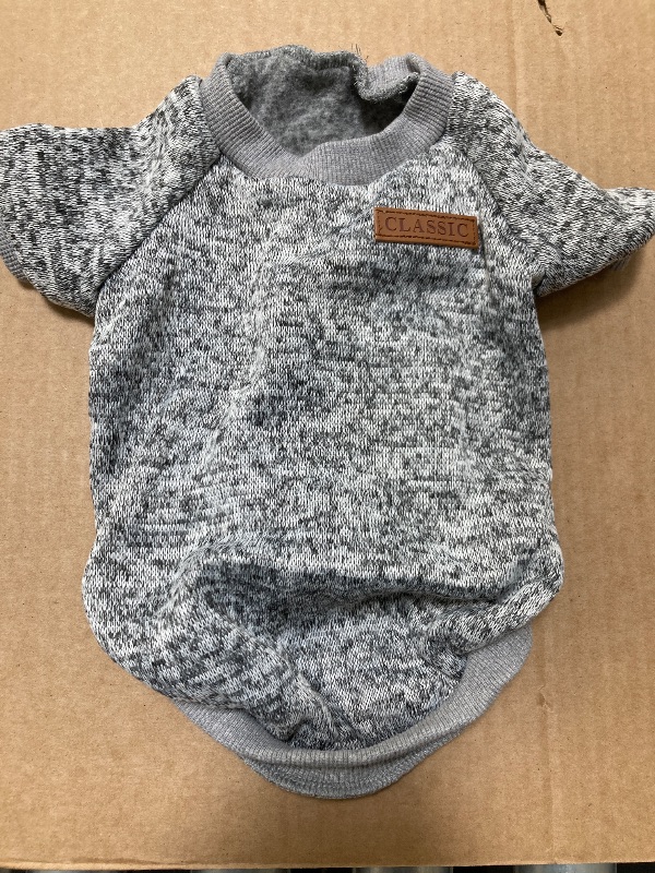 Photo 1 of Idepet Pet Dog Classic Sweater, Fleece Coat for Small,Medium,Large Dog,Warm Pet Dog Cat Clothes,Soft Puppy Customes 2 Color (L, Grey)