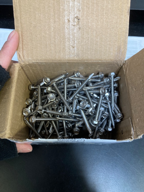 Photo 1 of Wensilon (150Pcs) #8×1-1/2" Hex Washer Head Self Drilling Screws, 410 Stainless Steel Metal SheetScrews?TEK Screws, Self Drilling Screws, Self Tapping Screws,Sheet Metal Screws