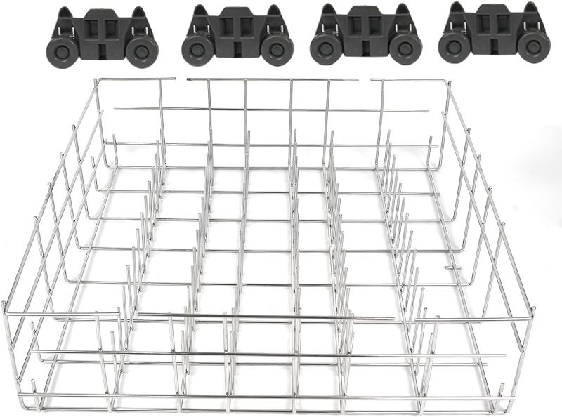 Photo 1 of OEM Lower Dishwasher Rack for Whirlpool W10311986, W10380384, W11158802, W10629541-304 Stainless Steel Replacement Basket 20.5"x20.5"x5.9" (Bottom Dishwasher Rack, Lower Level)

