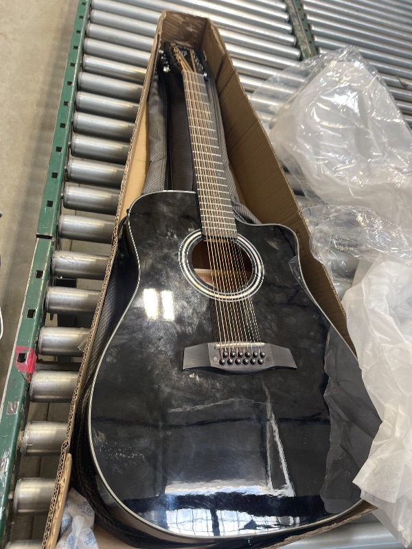 Photo 1 of Fesley 12 String Guitar: 42" Full Size Acoustic Electric Guitars for Beginners Adults, Spruce Top Guitarra Acustica, Guitar Bundle with Gig Bag, Picks, Strings, Strap, Gloss, Black
