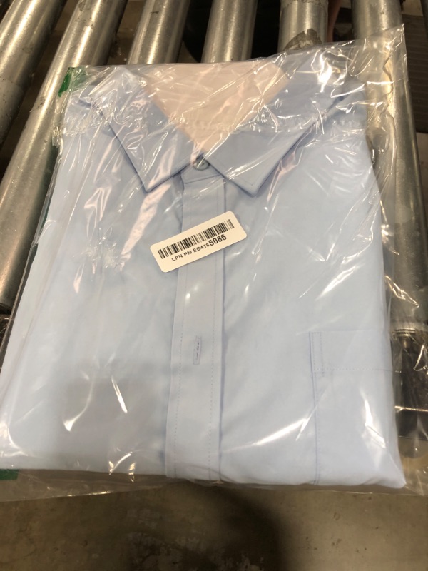 Photo 1 of Alimens & Gentle Mens Short Sleeve Dress Shirt Wrinkle Free Solid Casual Button Down Shirts for Summer Business Wedding,Light Blue,XL
