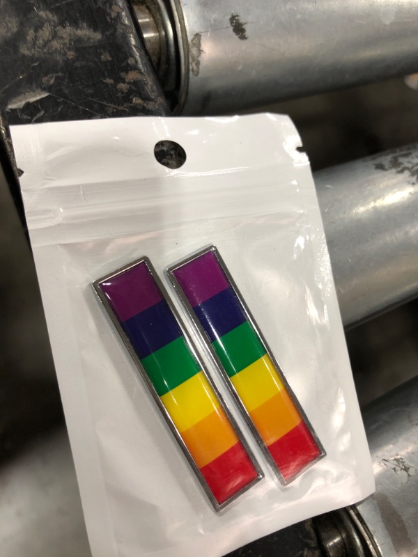 Photo 1 of PTDecals 2 PCS Metal 3D 6-Color Rainbow Emblem Sticker LGBT Gay Lesbian Pride Decals Universal Vehicle Auto Car Front Fenders Bumper Side Window Trunk Boot Tailgate (58x14mm)