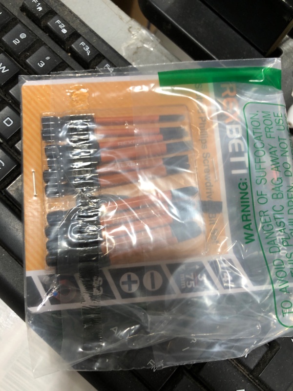 Photo 1 of REXBETI 12 Piece Slotted Phillips Screwdriver Bit Set, 1/4 Inch Hex Shank S2 Steel Magnetic 3 Inch Long Drill Bits (Slotted Set)