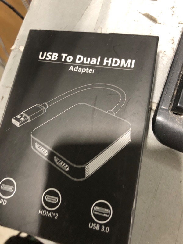 Photo 1 of USB to HDMI Adapter, USB 3.0 to Dual HDMI Adapter with USB 3.0 Port, Audio Video Graphics Converter Cable for Laptop Monitor Desktop TV, Compatible with Mac OS, Windows