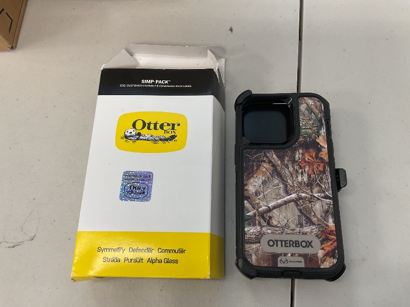 Photo 1 of OtterBox iPhone 13 Pro (ONLY) Defender Series Case - Black/Realtree (CAMO), Rugged & Durable, with Port Protection, Includes Holster Clip Kickstand