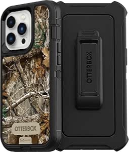 Photo 1 of OtterBox iPhone 13 Pro (ONLY) Defender Series Case - Black/Realtree (CAMO), Rugged & Durable, with Port Protection, Includes Holster Clip Kickstand