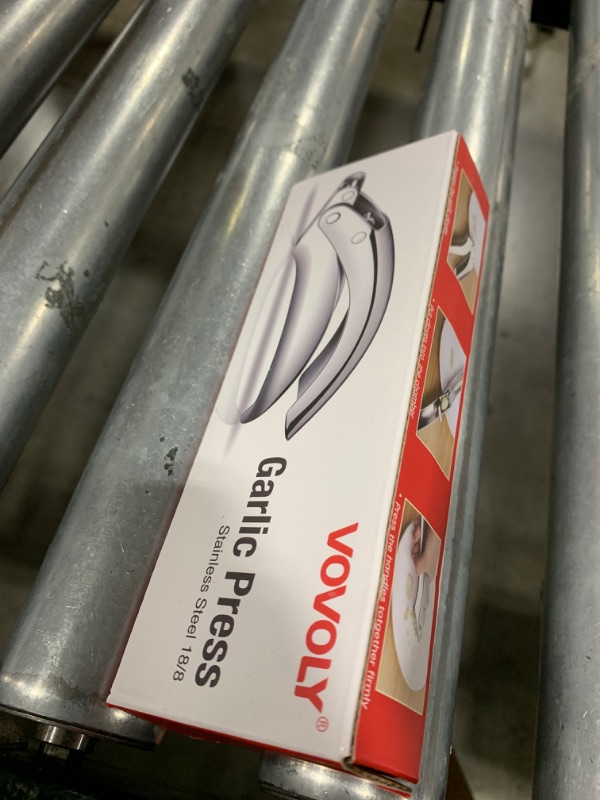 Photo 1 of VOVOLY Premium Garlic Press Stainless Steel, No need to Peel Garlic Presser, Heavy Duty Professional Grade Double Lever-Assisted Garlic Mincer with High Capacity Chamber- Easier Clean Garlic Crusher