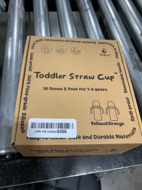 Photo 1 of Piifur Sippy Cups for Toddlers 1-3 No Spill Straw with Handle Water Bottle 2 Pack 10 Ounce