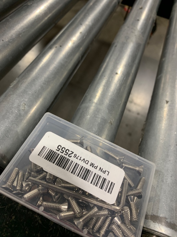 Photo 1 of 50 PCS #10-24 x 5/8" Flat Head Socket Cap Screws Bolts, Countersunk Allen Bolts, Stainless Steel 304, Full Thread, Bright Finish, Screwdriver Included