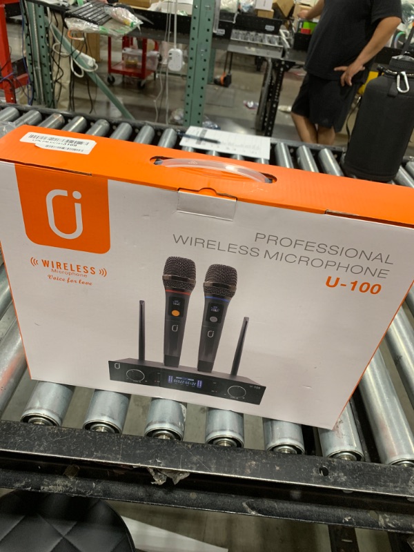 Photo 1 of HWWR Wireless Microphones, Professional UHF XLR Microphones for Home Karaoke, Wireless Dynamic Microphone System Set for Speech, Wedding, Church, PA System