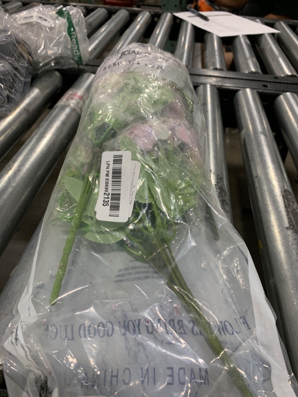Photo 1 of Nubry 3pcs Artificial Flowers Bouquet Fake Peony Silk Hydrangea Wildflowers Arrangements with Stems for Wedding Home Centerpieces Decor (Light Purple)