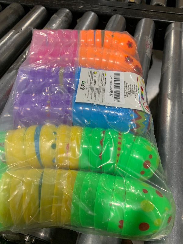 Photo 1 of JOYIN Toy 36 PCs Plastic Printed Bright Easter Eggs, Over 3.15'' Tall Fillable Empty Eggs Bulks for Easter Hunt, Basket Stuffers Fillers, Classroom Prize Supplies, Filling Treats and Party Favor