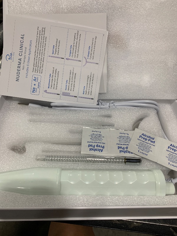 Photo 1 of NuDerma Clinical Skin Therapy Wand - Portable Skin Therapy Machine w 6 Fusion Neon + Argon Wands – Anti Aging - Clarifying - Skin Tightening & Radiance - Wrinkle Reducing