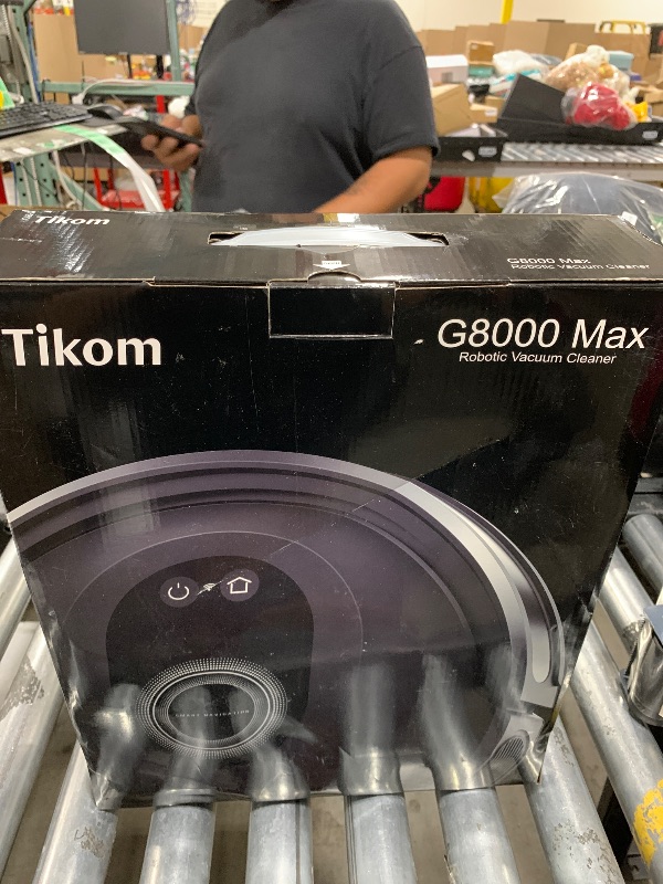 Photo 1 of Tikom Robot Vacuum and Mop Combo, 5000Pa Robotic Vacuum Cleaner, 150 Min Max, App & Remote Control, Idear for Hard Floor, Carpet, Pet Hair, Self-Charge(G8000 Max)