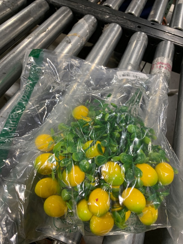 Photo 1 of Liobelon 2 Pieces Artificial Lemon Branches, Mini Artificial Lemons Stems for Vase Simulation Flowers, Lemon Picks Floral, Artificial Lemon Cane Vine Table Centerpiece Bridal Arrangements Decorations