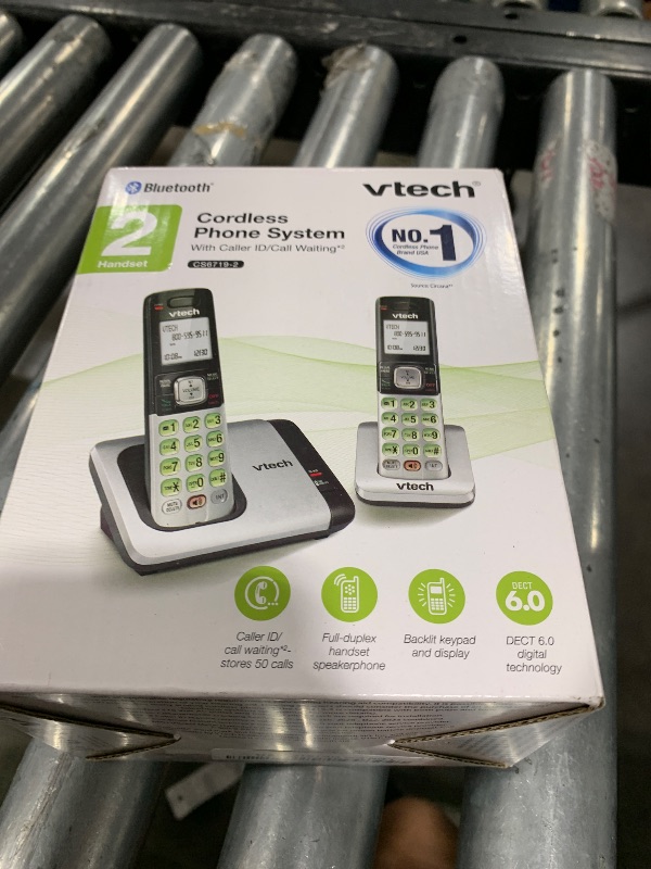 Photo 1 of VTech CS6719-2 2-Handset Cordless Phone with Caller ID/Call Waiting, Handset Intercom & Backlit Display/Keypad, Silver