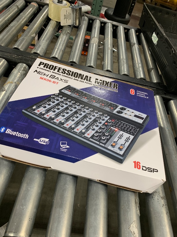 Photo 1 of NEW BAXS Professional Audio Mixer,6 Channel Audio Interface Sound Board Mixing Console System with Monitor,16 DSP DJ Bluetooth Mixer Reverb Effect +48V Phantom For Karaoke Studio Streaming Recording