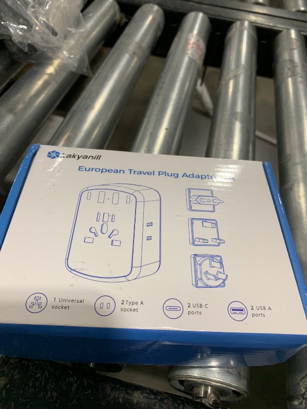 Photo 1 of Kakyanill Universal Travel Adapter, Type A/C/G/I Plug Adapter, 5ft Detachable Extension Cord, 3 AC Outlets, 4 USB Ports (2 USB C), UK Europe Australia International Power Adapter