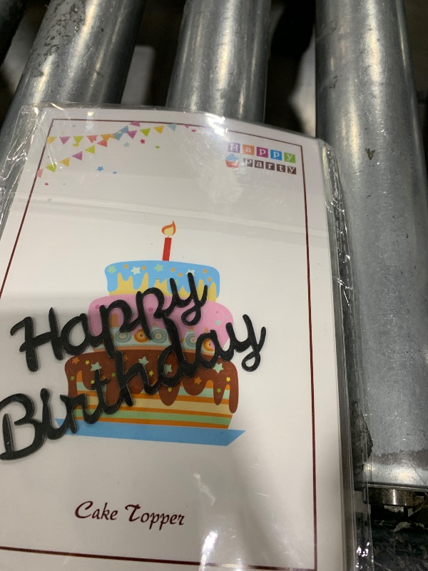 Photo 1 of 6 PCS Happy Birthday Side Cake Toppers Black Mirror Side Cake Toppers DIY Acrylic Glitter Cake Inserts Celebration Birthday Party Event Cupcake Decorations(Black)?Need to remove the protective film?