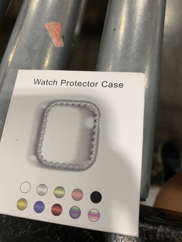 Photo 1 of Bling Bumper Case Compatible with Apple Watch Series 6/5/4/SE/SE2 44mm, Diamond Protective Face Cover for Women, Hard PC Frame Protector for iWatch 44mm Silver
