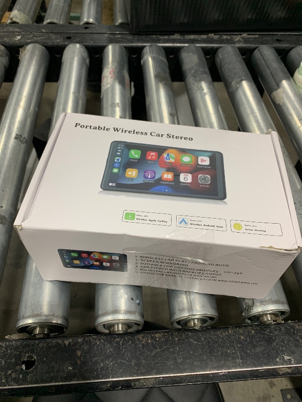 Photo 1 of Portable Wireless with Apple CarPlay and Android Auto Screen for Car, 7" HD Touch Screen Car Stereo with Mirror Link, Bluetooth 5.2, Backup Camera, AUX,FM Transmitter for All Vehicle