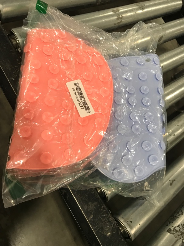 Photo 1 of VOPHIA 2 Pack Shower Back & Foot Scrubber,Wall Mounted Back Scrubber Silicone Bath Massage Cushion Brush with Suction Cups,Bathroom Wash Foot Mat Exfoliating Dead Skin Foot Brush (L-Pink Blue)