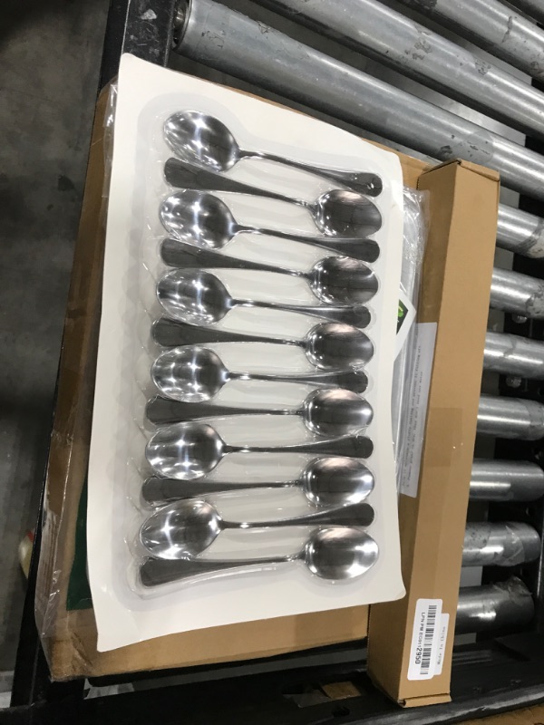 Photo 1 of 12 Piece Teaspoons Set,Food Grade 18/10 Stainless Steel Tea Spoons,Durable Small Spoons,Metal Dessert Spoon,Spoon Silverware for Home,Kitchen or Restaurant,Mirror Polished & Dishwasher Safe,6.7-Inch