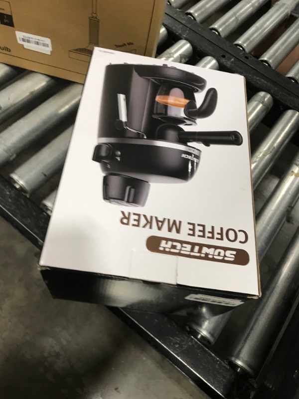 Photo 1 of SOWTECH Coffee Machine, 3.5 Bar Espresso Cappuccino Machine with Milk Frother, 1-4 Cup Portable Coffee Maker for Latte, Cappuccino, 800W, Black