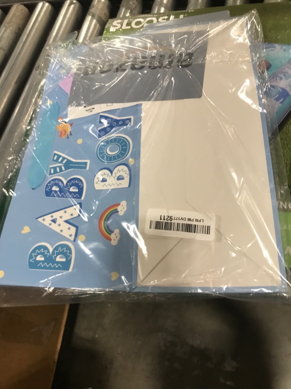 Photo 1 of 13" Large Blue Gift Bag Set with Greeting Card and Tissue Paper(Elephant and Lion Design) for Baby Boy,Baby Shower,Kids Birthday Party,Newborn,New Moms or Parents - 13” x 5.2” x 10.2”, 1 Pcs.