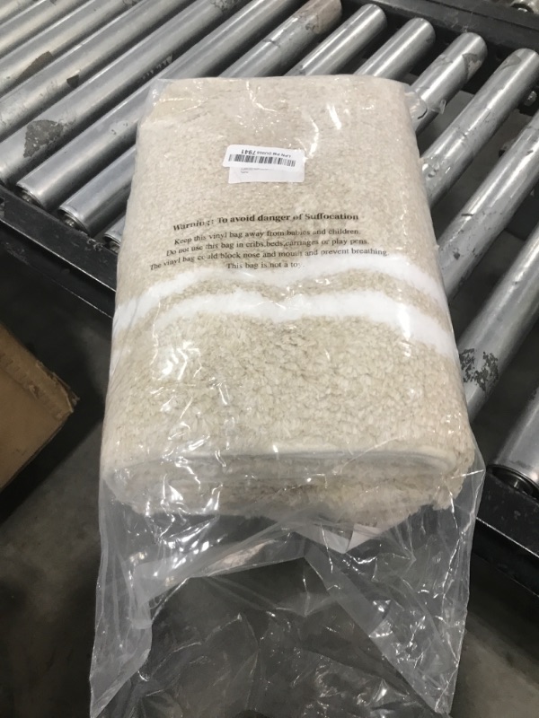 Photo 1 of PURRUGS Non-Slip Bathroom Rug 24" x 60" - Super Absorbent & Quick Dry Shaggy Microfiber Bath Mat, Machine Washable Plush Throw Rug for Bathtub, Shower and Sink, Beige