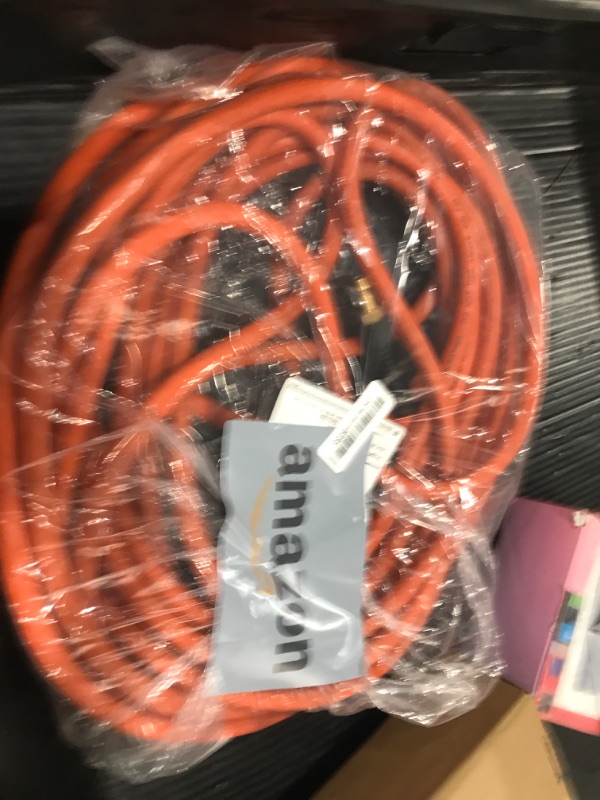 Photo 1 of FYPower Air Compressor Hose 3/8 Inch x 50 Feet Hybrid Hose with Fittings, Flexible and Kink Resistant, 1/4" Industrial Quick Coupler and Plug Kit