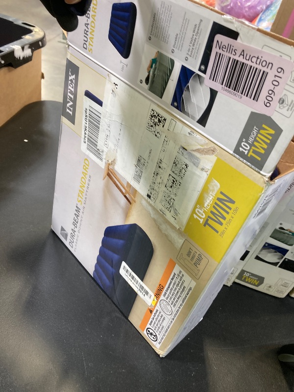 Photo 1 of Intex 64757E Dura-Beam Standard Downy Air Mattress: Fiber-Tech - Twin Size - 10in Bed Height - 300lb Weight Capacity - Pump Sold Separately