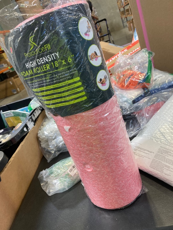 Photo 1 of ProsourceFit High Density Foam Rollers 18 - inches long, Firm Full Body Athletic Massage Tool for Back Stretching, Yoga, Pilates, Post Workout Muscle Recuperation, Pink