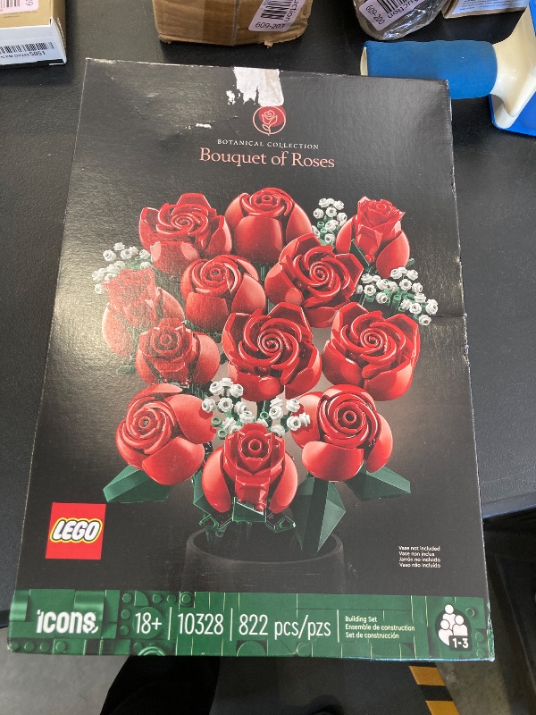 Photo 1 of LEGO Botanicals Bouquet of Roses Artificial Flowers - Fake Red Roses Building Set for Adults, Ages 18+ - Gift for Mother's Day - DIY Kit for Home Decoration - 10328