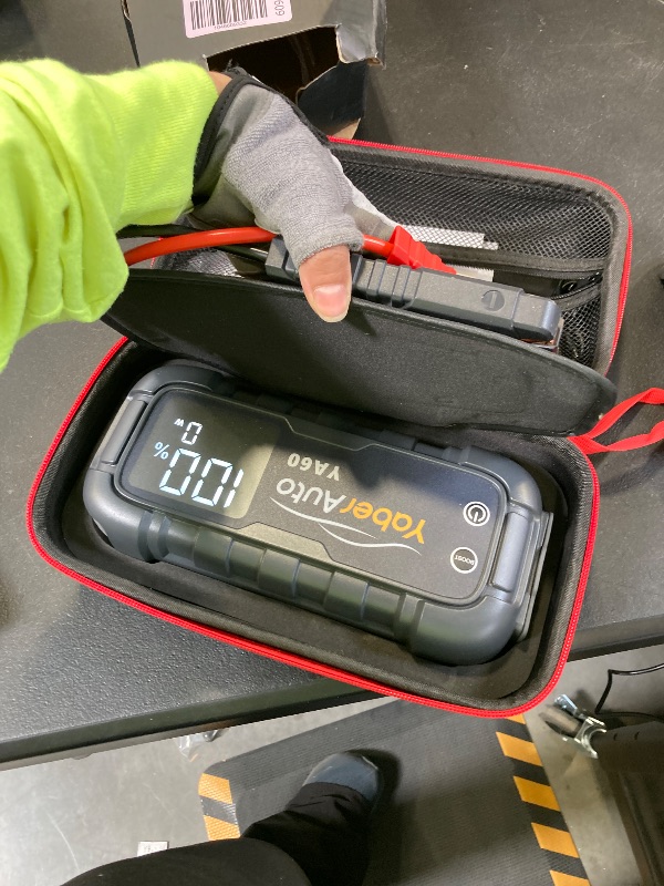 Photo 1 of YaberAuto Car Battery Jump Starter 7000A 65W Fast Charging (All Gas/12.0L Diesel) Portable Car Jump Starter Battery Pack, Jump Box Battery Jumper Starter Portable Jumper Cables, 150W DC, 600LM Light