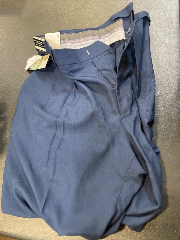 Photo 1 of Haggar Mens Premium Comfort Classic Fit Pleat Front Reg. And Big & Tall Sizes Dress Pants, Blue, 38W X 32L US