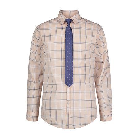 Photo 1 of Van Heusen Little & Big Boys Point Collar Long Sleeve Shirt + Tie Set, Large (14-16), Orange