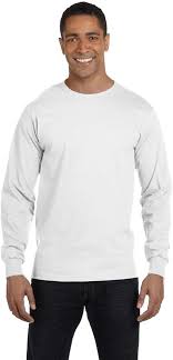 Photo 1 of Hanes Men's ComfortSoft Heavyweight Long Sleeve T-Shirt ( white , size large )