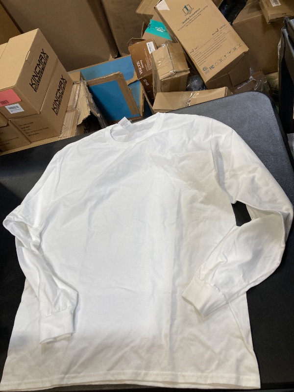 Photo 1 of Hanes Men's ComfortSoft Heavyweight Long Sleeve T-Shirt ( white , size large ) 