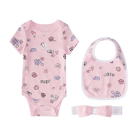 Photo 1 of Adidas Baby Girls Bodysuit, 6-12 Months, Pink