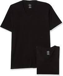 Photo 1 of Stafford Men's Heavy Weight 100% Cotton V-Neck T-Shirt Black ( size L-XT )
