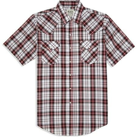 Photo 1 of Ely Cattleman Plaid Mens Short Sleeve Western Shirt, Xx-large, Red