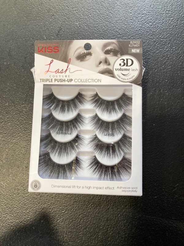 Photo 1 of KISS Lash Couture Triple Push Up Collection Multipack, 3D Volume False Eyelashes with Triple Design Technology, Multi-Angles & Lengths, Reusable, Style 'Bombshell', 4 Pairs Fake Eyelashes