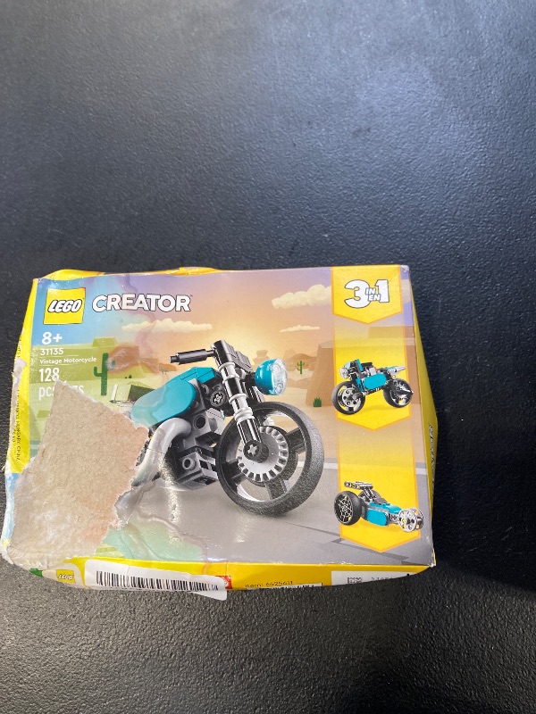 Photo 1 of LEGO Creator 3 in 1 Vintage Motorcycle Set, Transforms from Classic Motorcycle Toy to Street Bike to Dragster Car, Vehicle Building Toys, Great Gift for Boys, Girls, and Kids 8 Years Old and Up, 31135