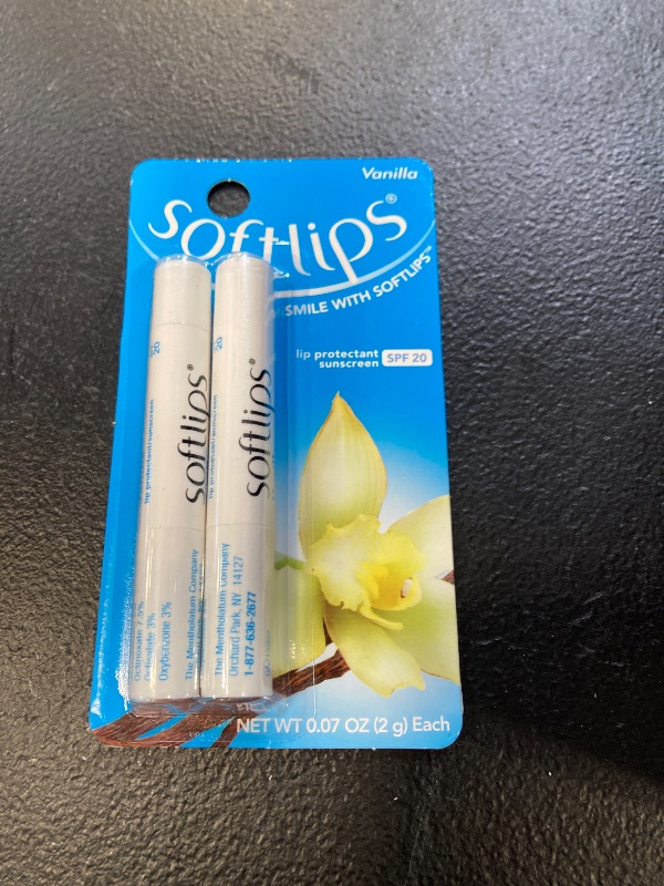 Photo 1 of Softlips Daily Lip Moisturizer For Very Dry Lips, Vanilla Flavored Lip Balm, SPF 20, Hydrates, Soothes & Prevents Dry, Chapped Lips, Smooth Glide Formula, Dermatologist Tested, Pack of 2 Chap Sticks