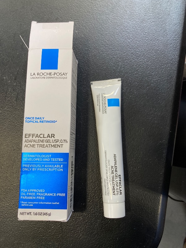 Photo 1 of La Roche-Posay Effaclar Adapalene Gel 0.1% Acne Treatment, Retinoid Cream, Acne Medication Gel For Blackheads & Whiteheads, Oil Free, Helps Clear And Prevent Blemishes & Clogged Pores