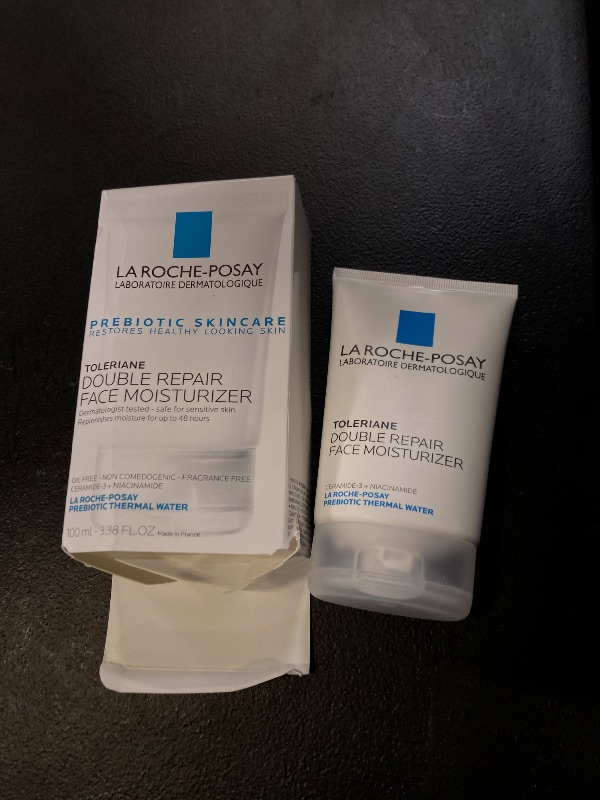 Photo 1 of La Roche Posay Toleriane Double Repair Face Moisturizer, Daily Moisturizer Face Cream with Ceramide and Niacinamide for All Skin Types, Oil Free, Fragrance Free exp- 06/2027