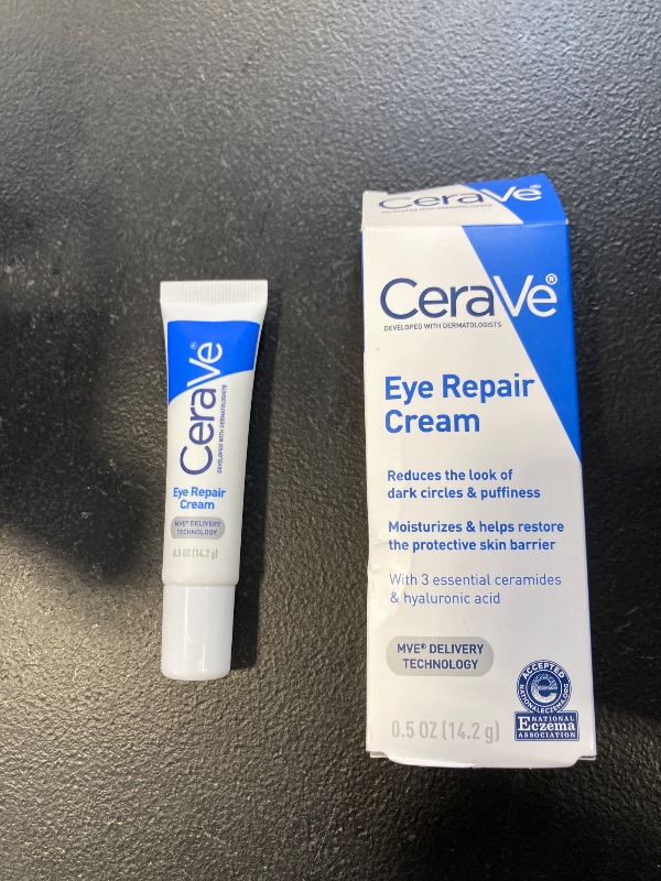 Photo 1 of CeraVe Eye Repair Cream, Under Eye Cream For Puffiness And Bags Under Eyes, Hyaluronic Acid + Niacinamide + Marine Botanical Complex, Oil Free & Opthalmologist Tested